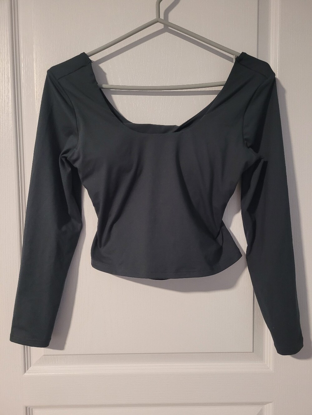 Women's Long Sleeve Scoop Neck Top - Dark Green